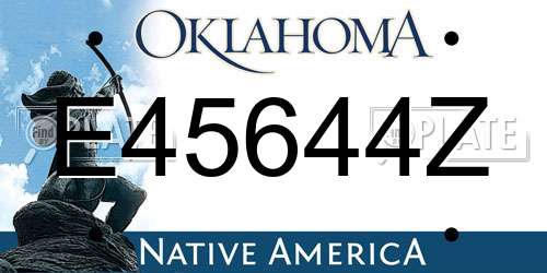 E45644Z Oklahoma License Plate