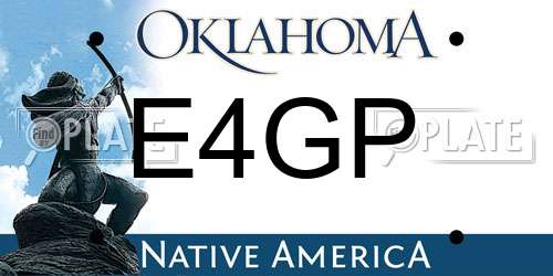 E4GP Oklahoma License Plate