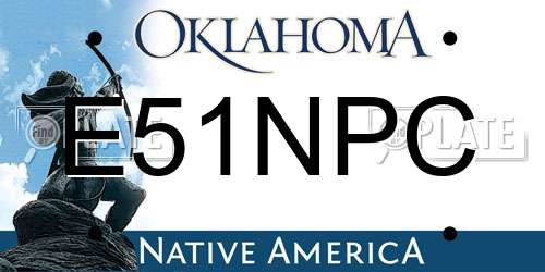 E51NPC Oklahoma License Plate