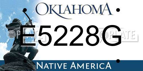 E5228G Oklahoma License Plate