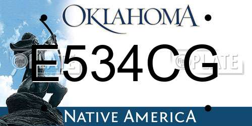 E534CG Oklahoma License Plate