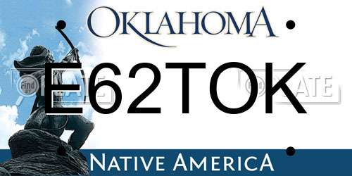 E62TOK Oklahoma License Plate