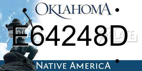 E64248D Oklahoma License Plate