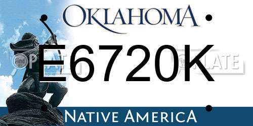 E6720K Oklahoma License Plate