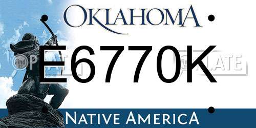 E6770K Oklahoma License Plate