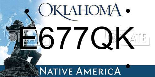 E677QK Oklahoma License Plate