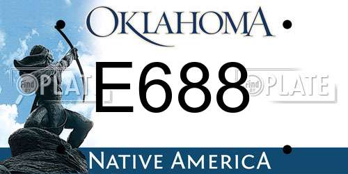 E688 Oklahoma License Plate
