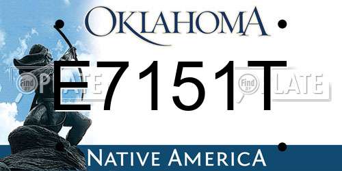 E7151T Oklahoma License Plate