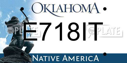 E718IT Oklahoma License Plate