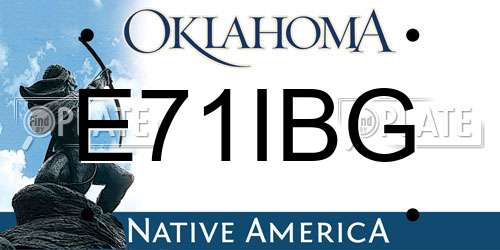 E71IBG Oklahoma License Plate