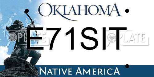 E71SIT Oklahoma License Plate
