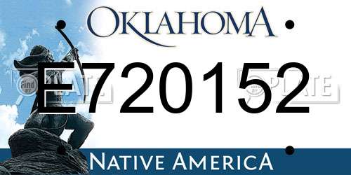 E720152 Oklahoma License Plate