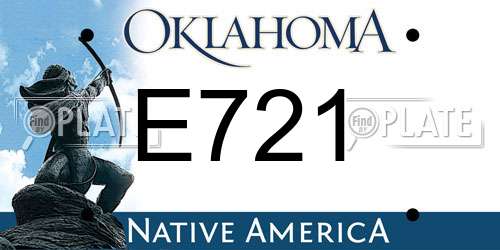 E721 Oklahoma License Plate