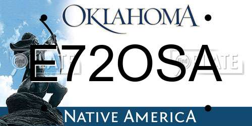E72OSA Oklahoma License Plate