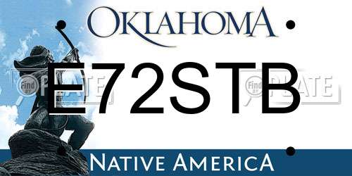 E72STB Oklahoma License Plate