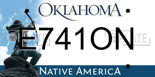 E741ON Oklahoma License Plate