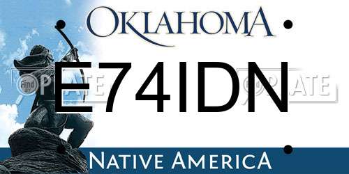 E74IDN Oklahoma License Plate