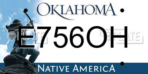 E756OH Oklahoma License Plate
