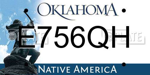 E756QH Oklahoma License Plate