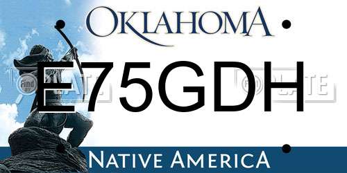 E75GDH Oklahoma License Plate