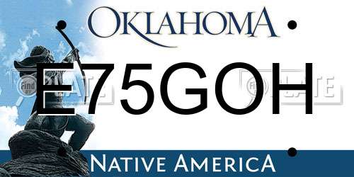 E75GOH Oklahoma License Plate