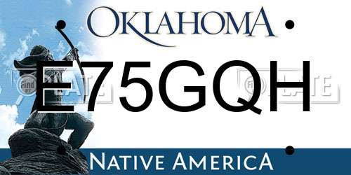 E75GQH Oklahoma License Plate