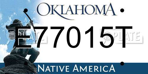 E77015T Oklahoma License Plate