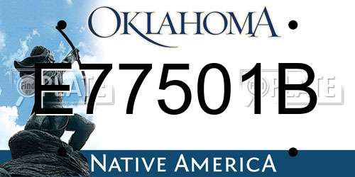 E77501B Oklahoma License Plate