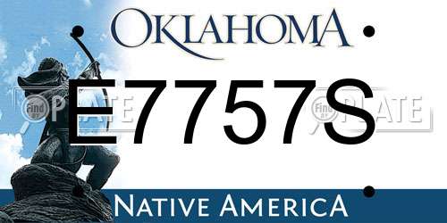 E7757S Oklahoma License Plate