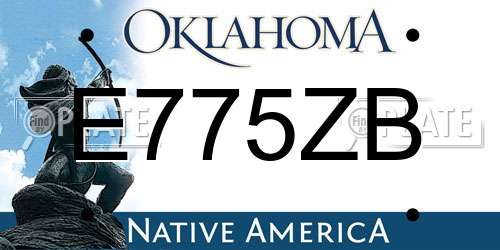 E775ZB Oklahoma License Plate