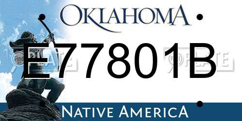 E77801B Oklahoma License Plate