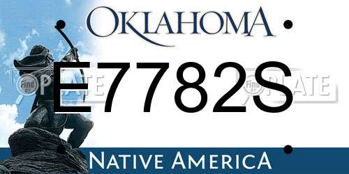 E7782S Oklahoma License Plate