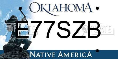 E77SZB Oklahoma License Plate