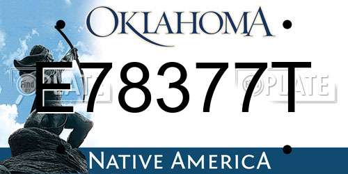 E78377T Oklahoma License Plate
