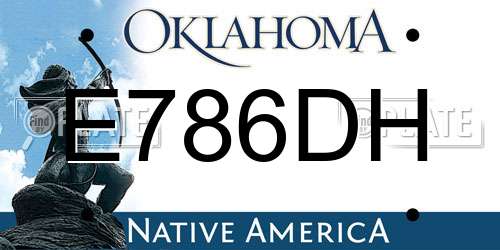 E786DH Oklahoma License Plate