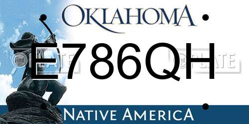 E786QH Oklahoma License Plate