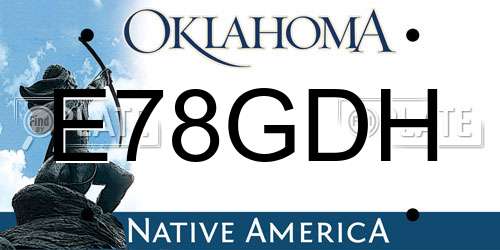 E78GDH Oklahoma License Plate