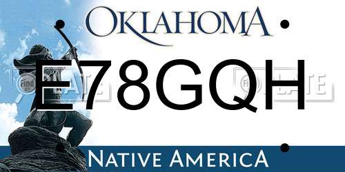 E78GQH Oklahoma License Plate