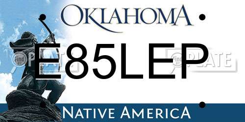 E85LEP Oklahoma License Plate