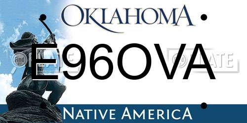 E96OVA Oklahoma License Plate