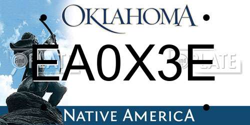 EA0X3E Oklahoma License Plate