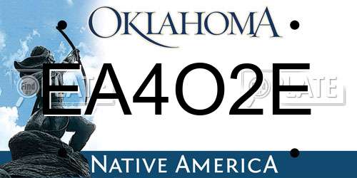 EA4O2E Oklahoma License Plate
