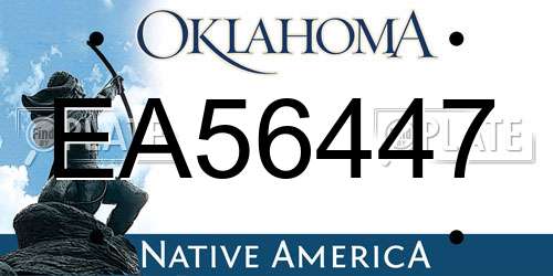 EA56447 Oklahoma License Plate