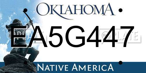 EA5G447 Oklahoma License Plate