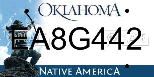 EA8G442 Oklahoma License Plate