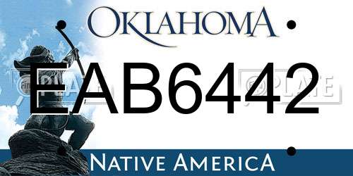 EAB6442 Oklahoma License Plate