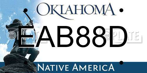 EAB88D Oklahoma License Plate