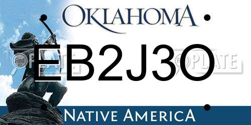 EB2J3O Oklahoma License Plate