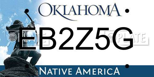 EB2Z5G Oklahoma License Plate