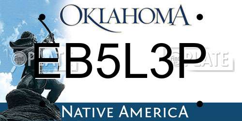 EB5L3P Oklahoma License Plate